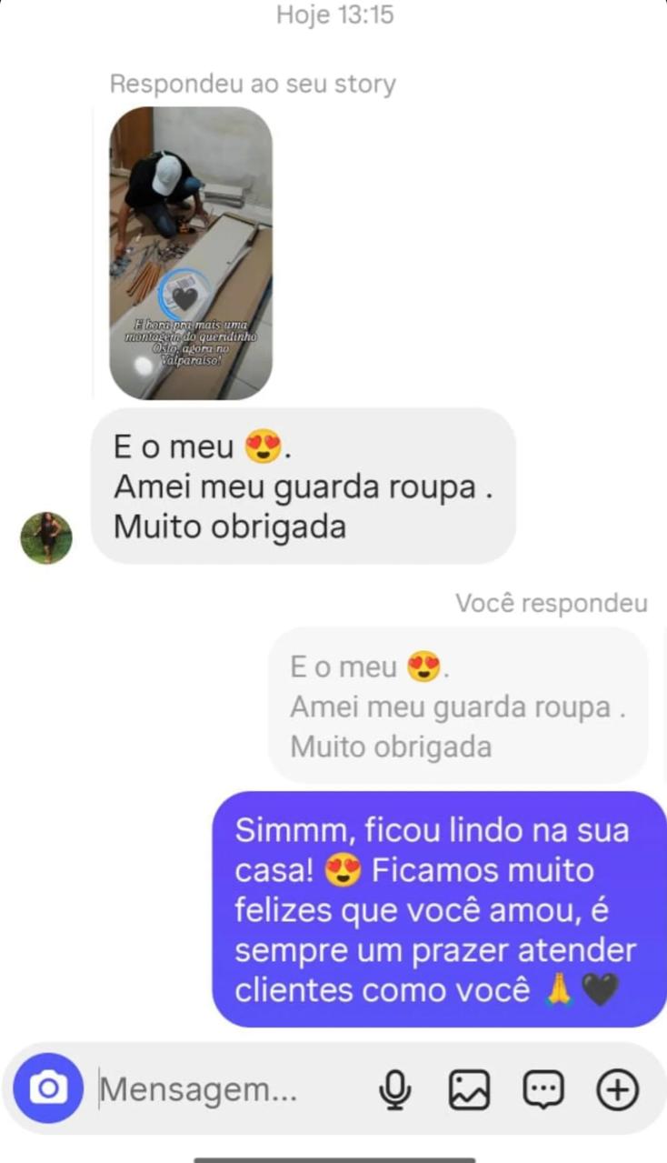 Feedback real de cliente da Casa Luiza no WhatsApp 5