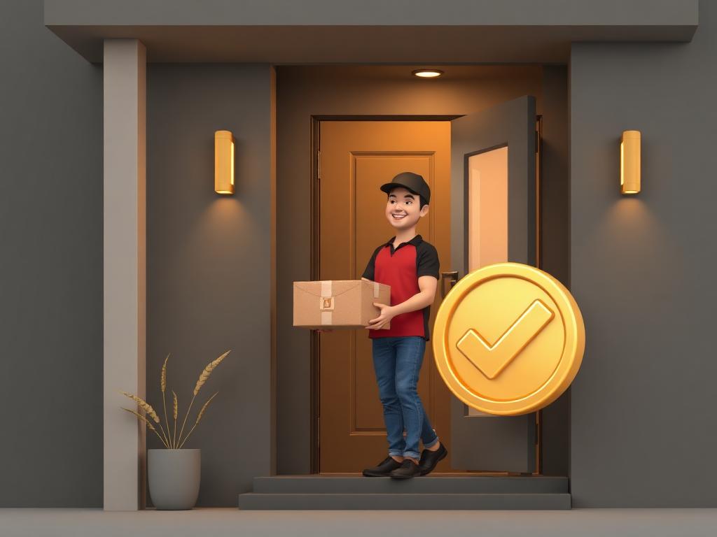 Ilustração de pagamento seguro na entrega